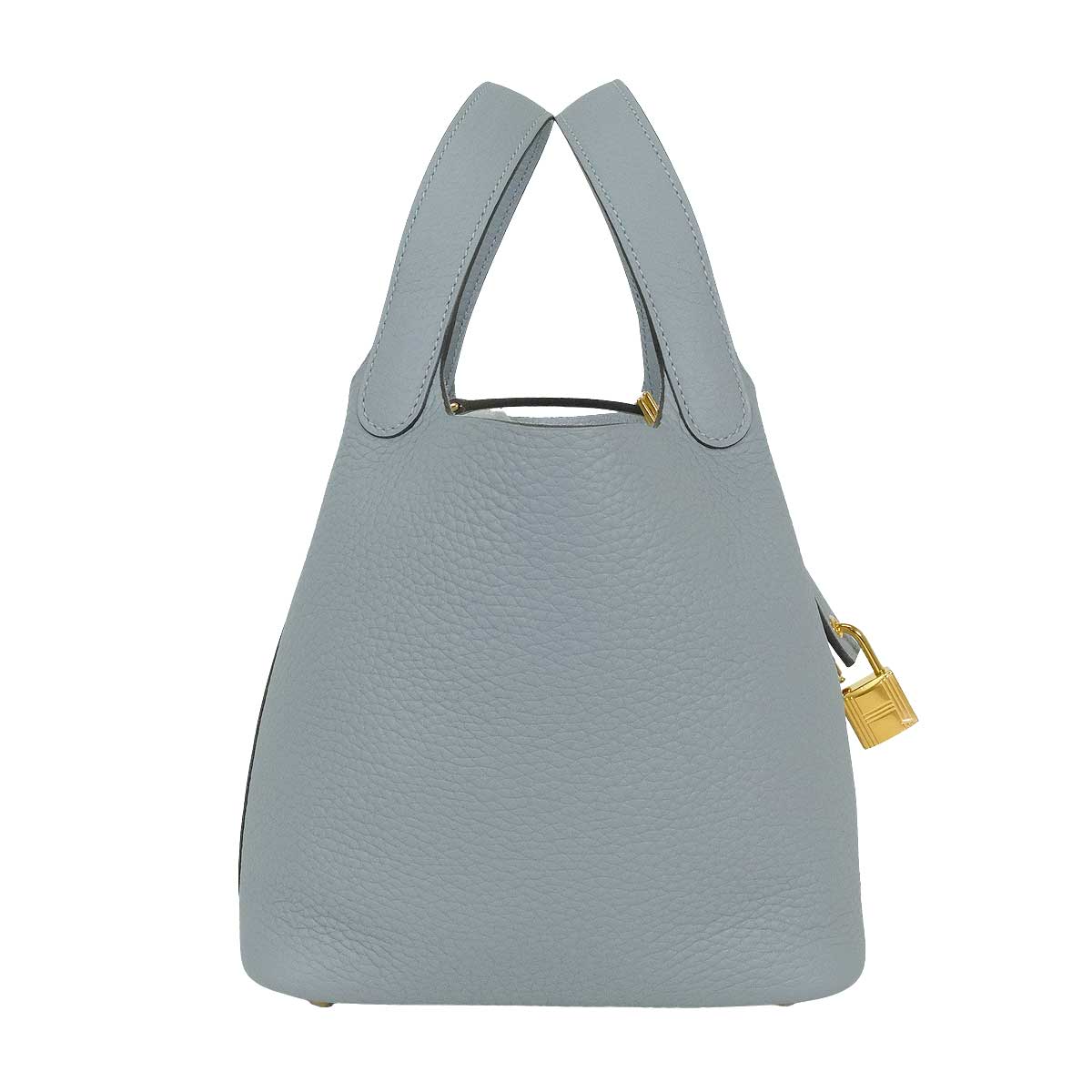 HERMES Handbag Picotin Lock 18 PM Gris Pantin Taurillon Clemence Gold HW Stamp K[BRAND NEW][Authentic]