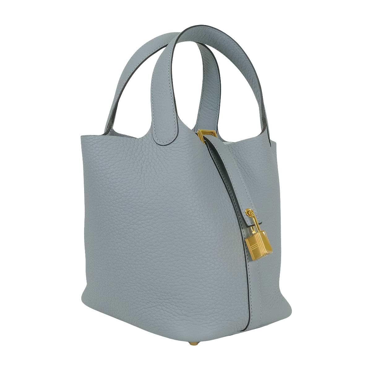 HERMES Handbag Picotin Lock 18 PM Gris Pantin Taurillon Clemence Gold HW Stamp K[BRAND NEW][Authentic]
