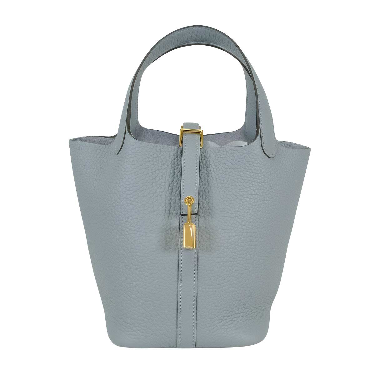 HERMES Handbag Picotin Lock 18 PM Gris Pantin Taurillon Clemence Gold HW Stamp K[BRAND NEW][Authentic]