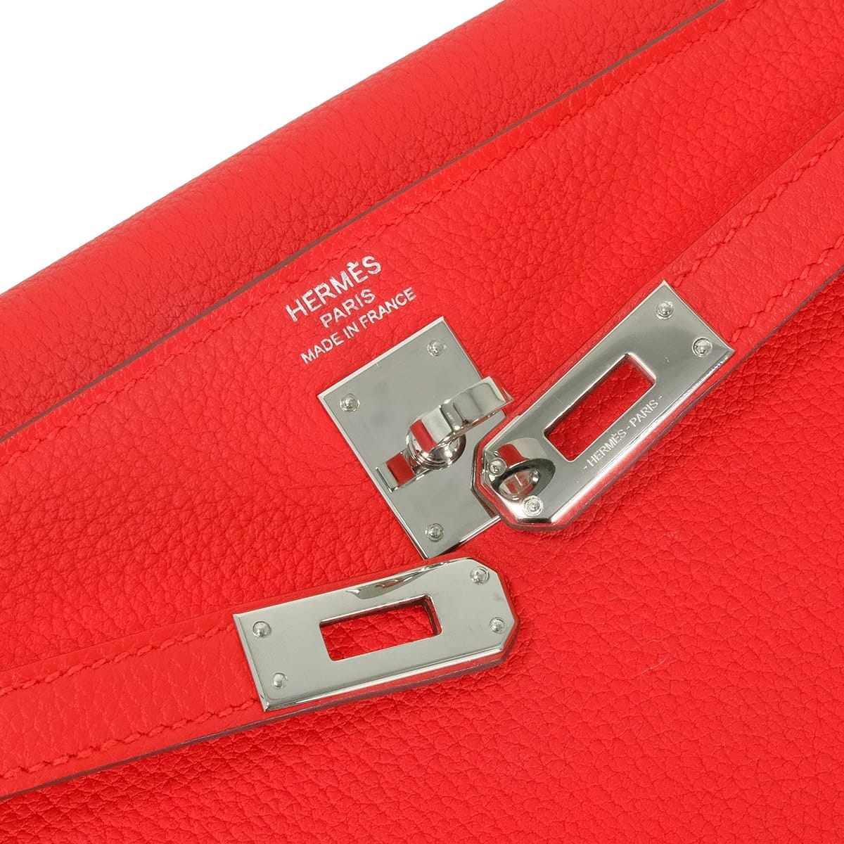 HERMES Shoulder bag Kelly25 Retourne Rouge Radieux Veau Togo Silver HW Stamp K[EXCELLENT][Authentic]