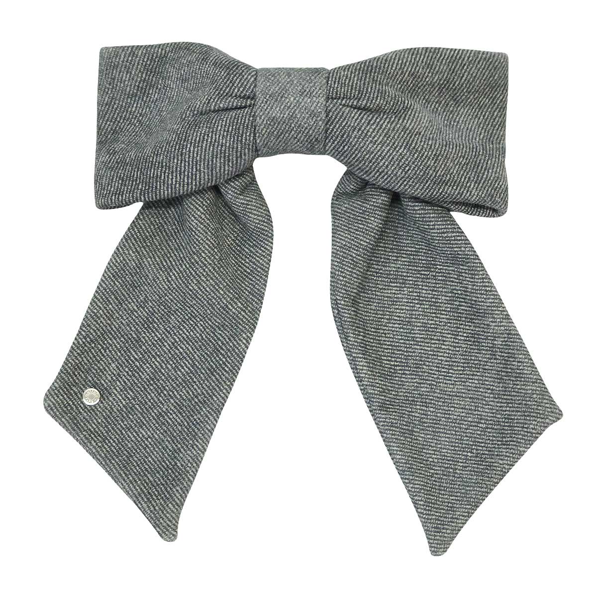 HERMES barretter Karma Twill Crude cell included Noir (Black) Denim print /Suede Lambskin Silver HW[EXCELLENT][Authentic]