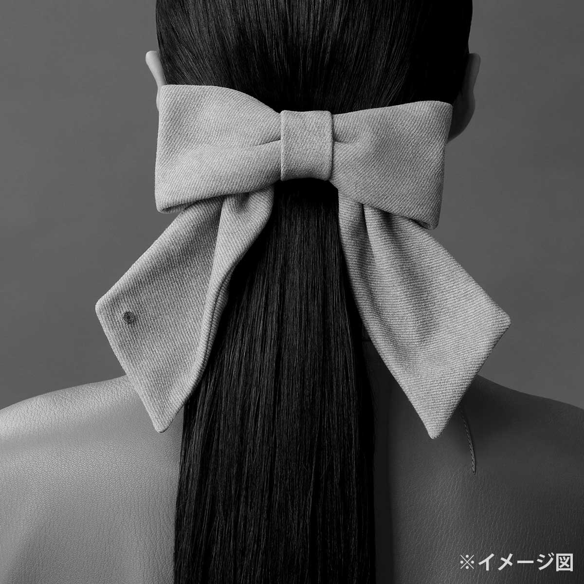 HERMES barretter Karma Twill Crude cell included Noir (Black) Denim print /Suede Lambskin Silver HW[EXCELLENT][Authentic]