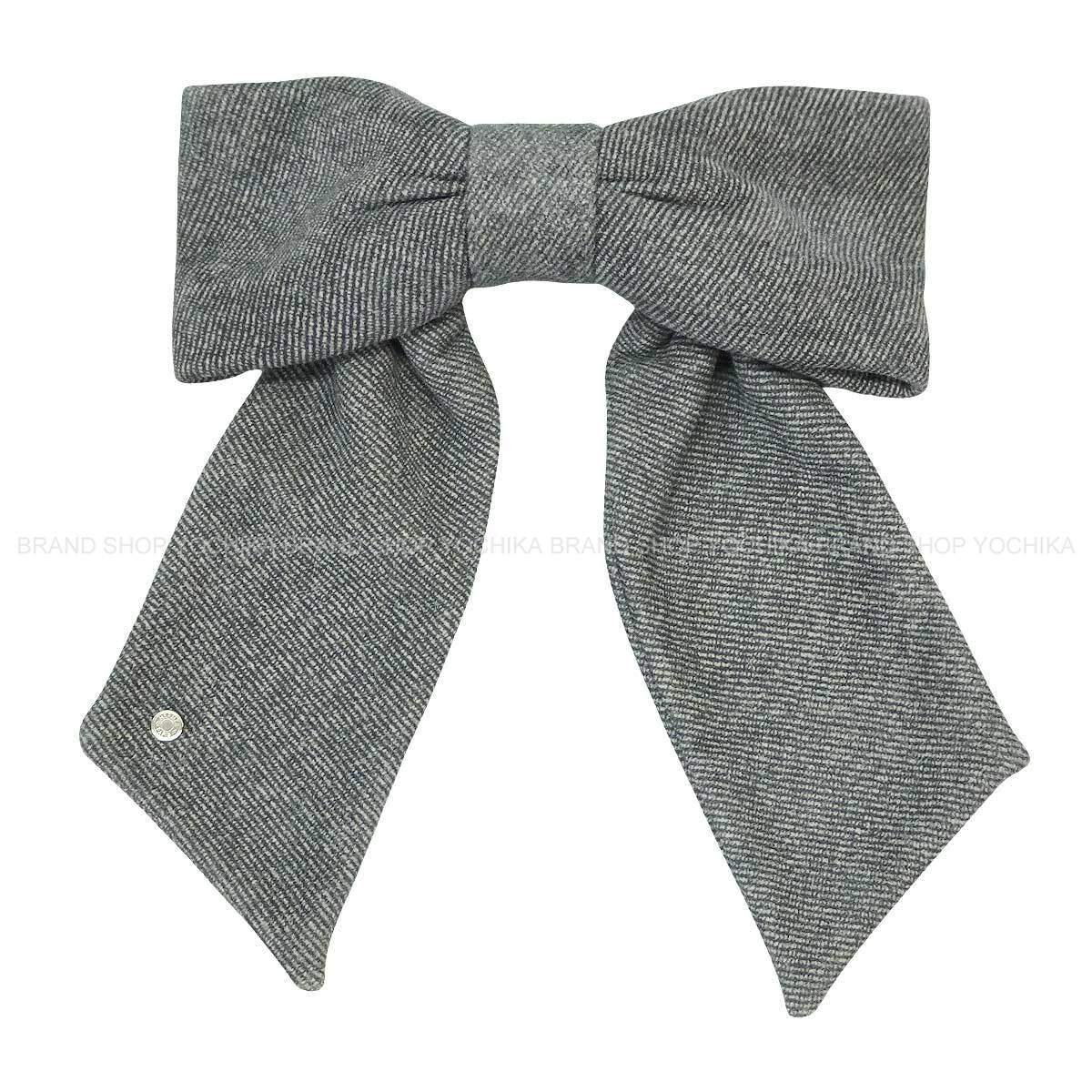 HERMES barretter Karma Twill Crude cell included Noir (Black) Denim print /Suede Lambskin Silver HW[EXCELLENT][Authentic]