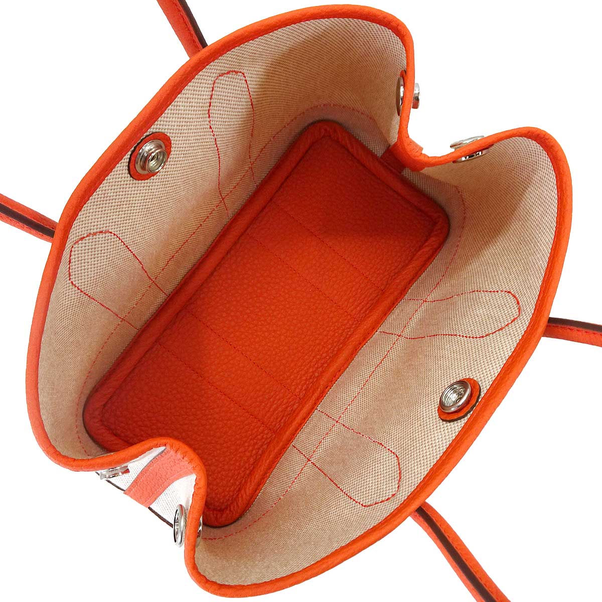 HERMES Handbag Neo Garden Party 23 Orange Toile Criss Viking/Veau Negonda Silver HW Stamp K[BRAND NEW][Authentic]