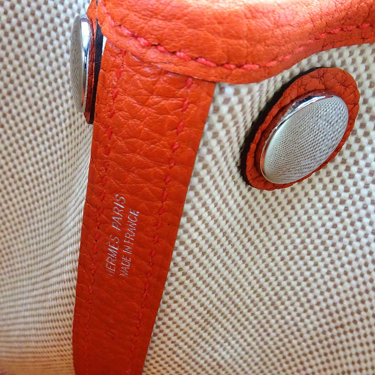 HERMES Handbag Neo Garden Party 23 Orange Toile Criss Viking/Veau Negonda Silver HW Stamp K[BRAND NEW][Authentic]