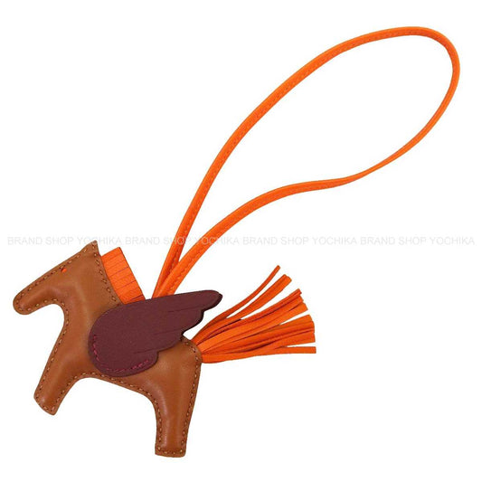 HERMES bag charm Rodeo Pegasus PM Gold/Feu Orange/Rouge H Agneau Milo/Veau Swift Stamp G[BRAND NEW][Authentic]