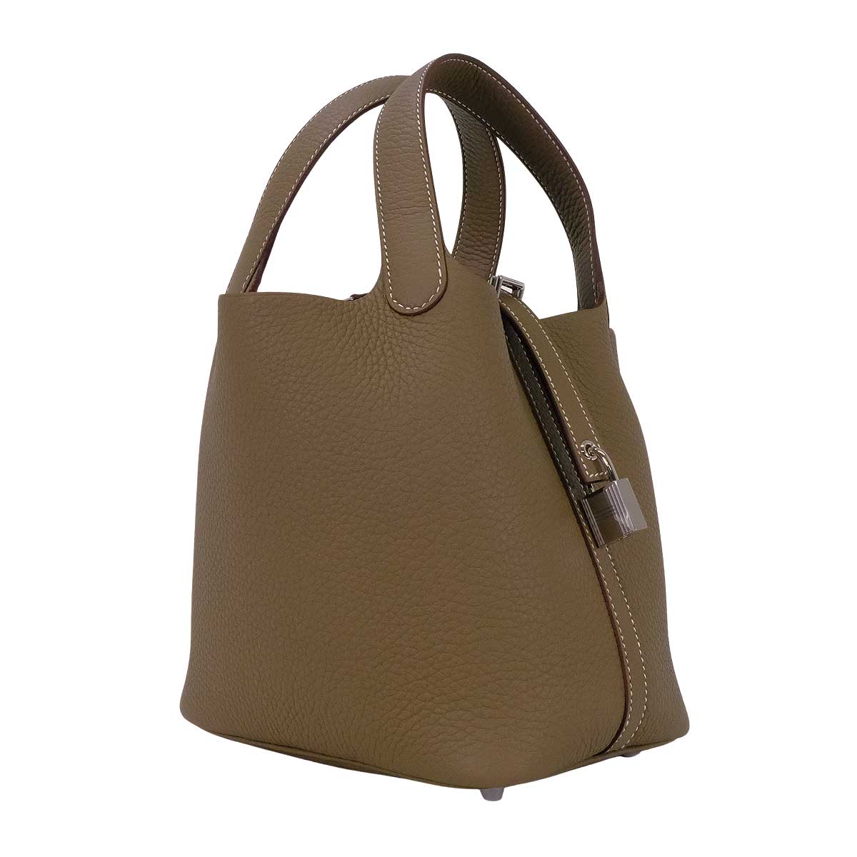 HERMES Handbag Picotin Lock 18 PM Etoupe Taurillon Clemence Silver HW Stamp K[BRAND NEW][Authentic]