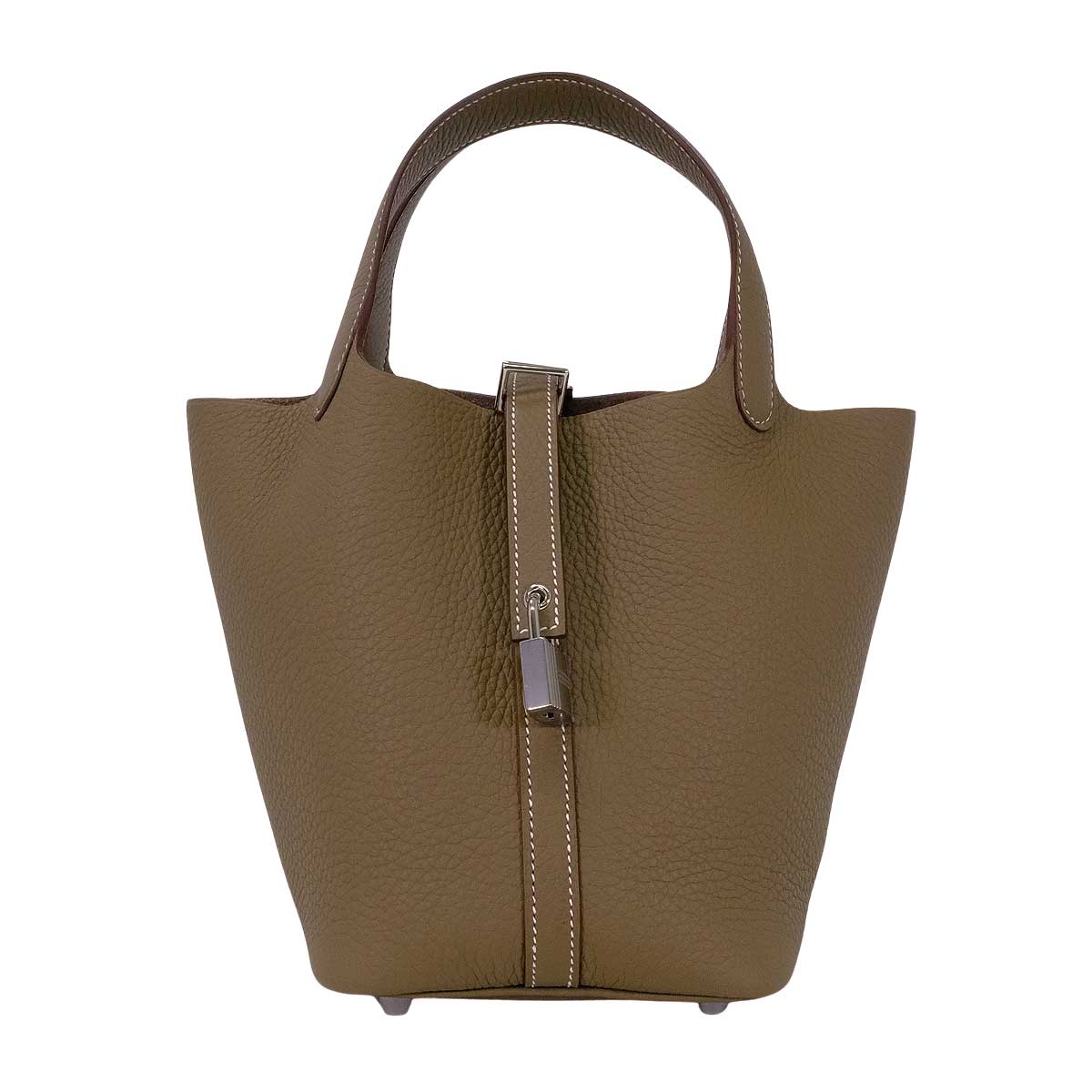 HERMES Handbag Picotin Lock 18 PM Etoupe Taurillon Clemence Silver HW Stamp K[BRAND NEW][Authentic]