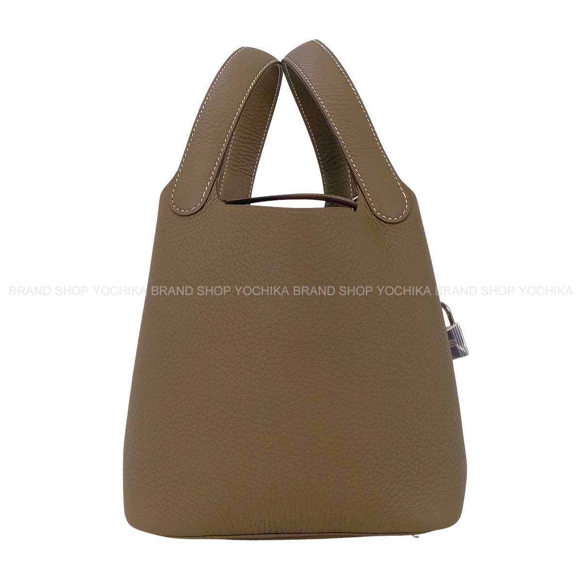 HERMES Handbag Picotin Lock 18 PM Etoupe Taurillon Clemence Silver HW Stamp K[BRAND NEW][Authentic]