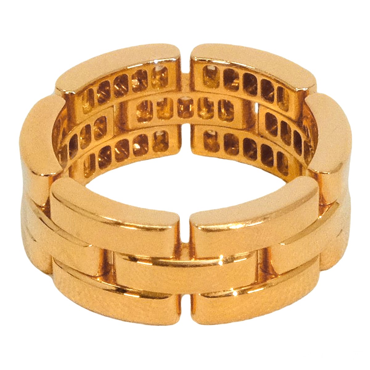 [Pre-loved] CARTIER ring 3-Row Semi-Pavé Mayon PanthèrePink Gold K18PG/Diamond #53[USED SA][Authentic]