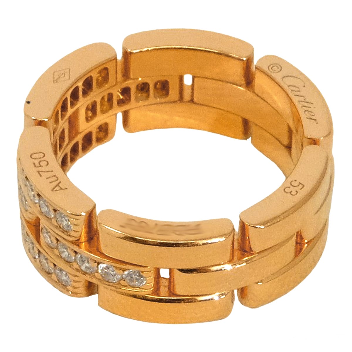 [Pre-loved] CARTIER ring 3-Row Semi-Pavé Mayon PanthèrePink Gold K18PG/Diamond #53[USED SA][Authentic]