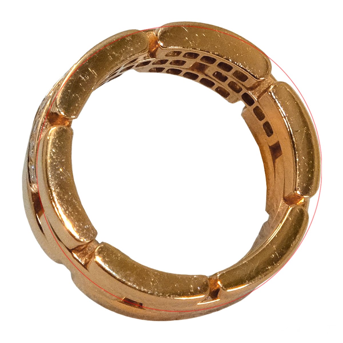 [Pre-loved] CARTIER ring 3-Row Semi-Pavé Mayon PanthèrePink Gold K18PG/Diamond #53[USED SA][Authentic]