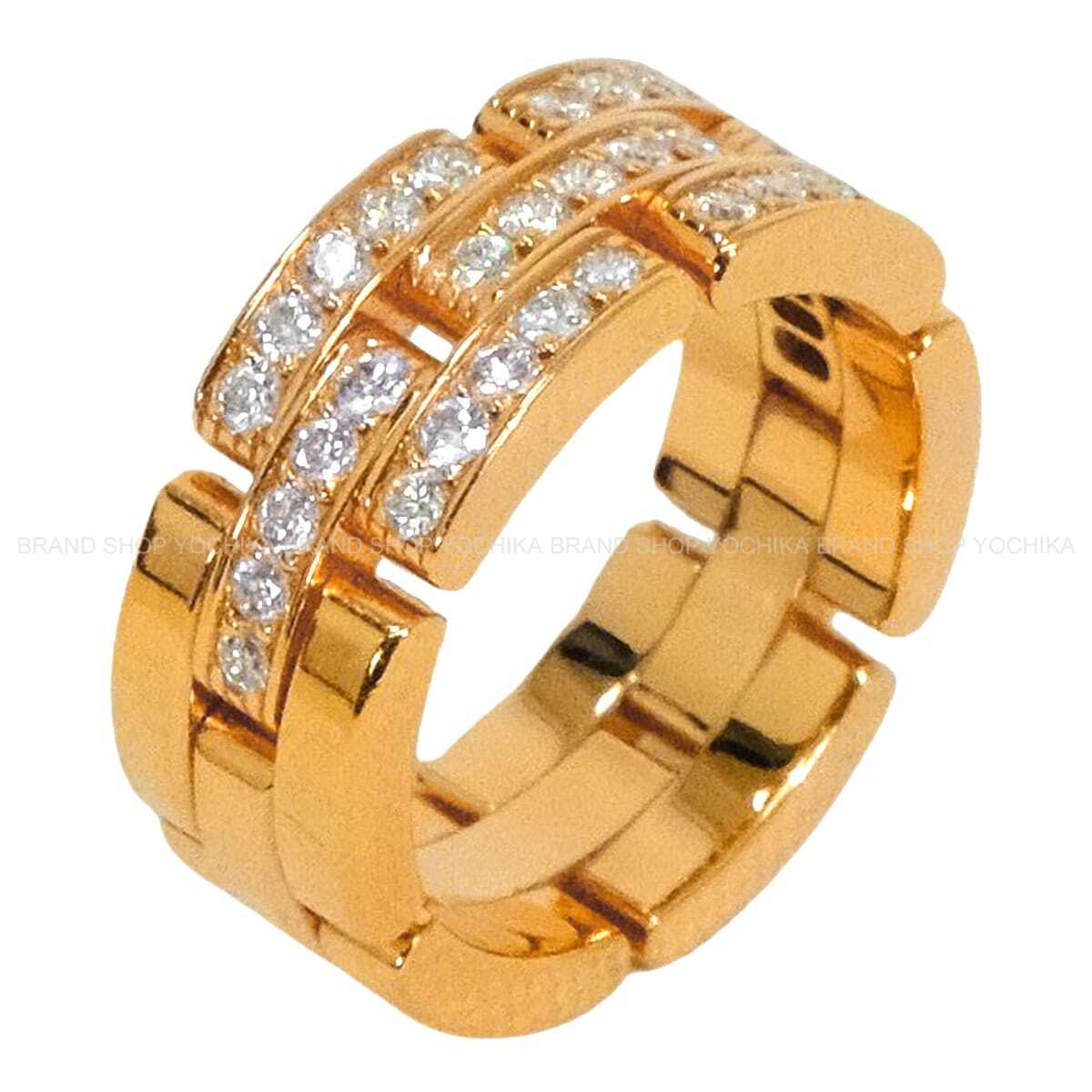 [Pre-loved] CARTIER ring 3-Row Semi-Pavé Mayon PanthèrePink Gold K18PG/Diamond #53[USED SA][Authentic]