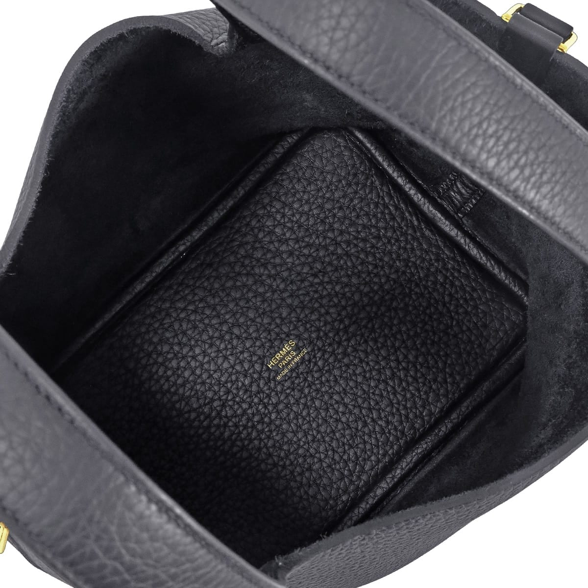 HERMES Handbag Picotin Lock 18 PM Noir (Black) Taurillon Clemence Gold HW Stamp K[EXCELLENT][Authentic]