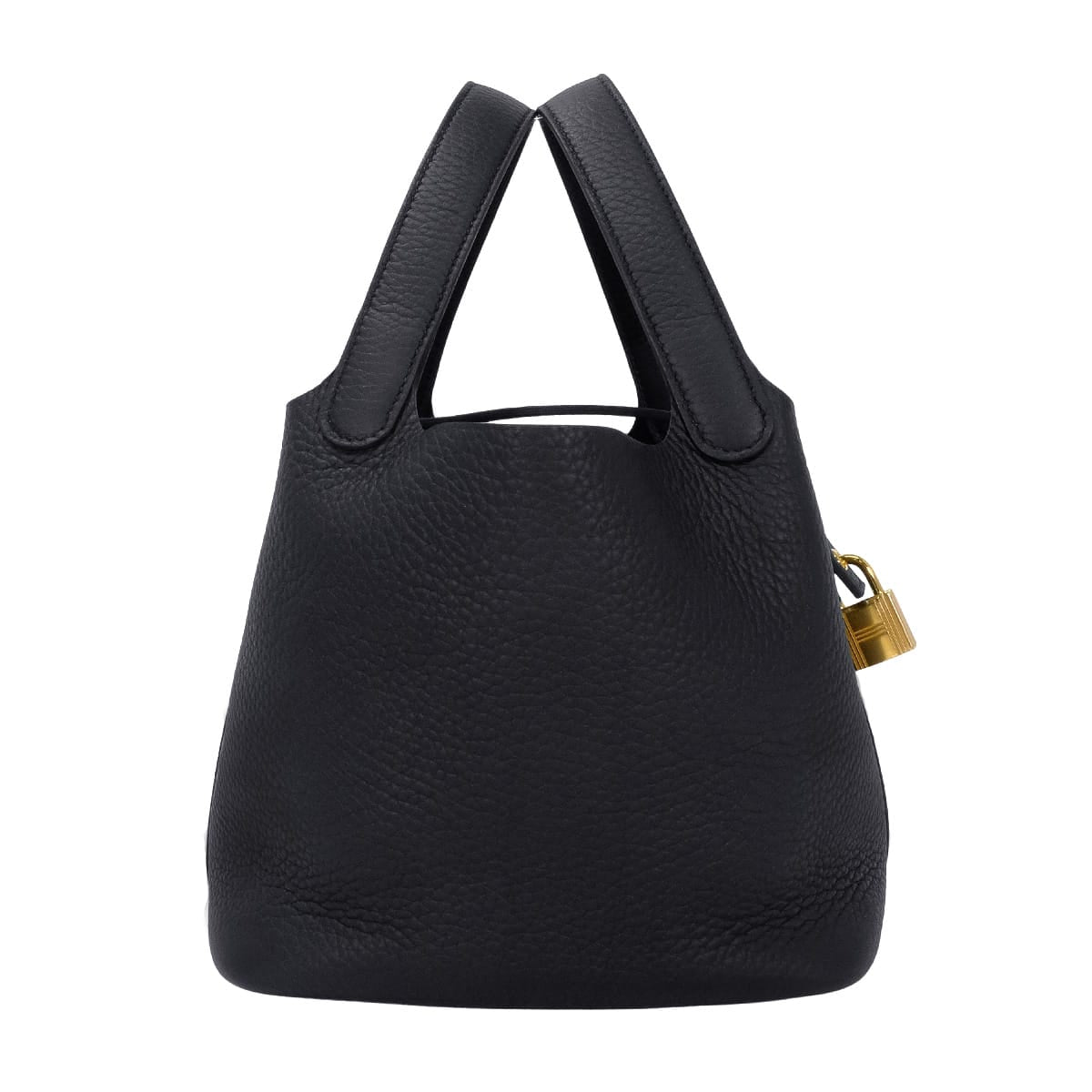 HERMES Handbag Picotin Lock 18 PM Noir (Black) Taurillon Clemence Gold HW Stamp K[EXCELLENT][Authentic]