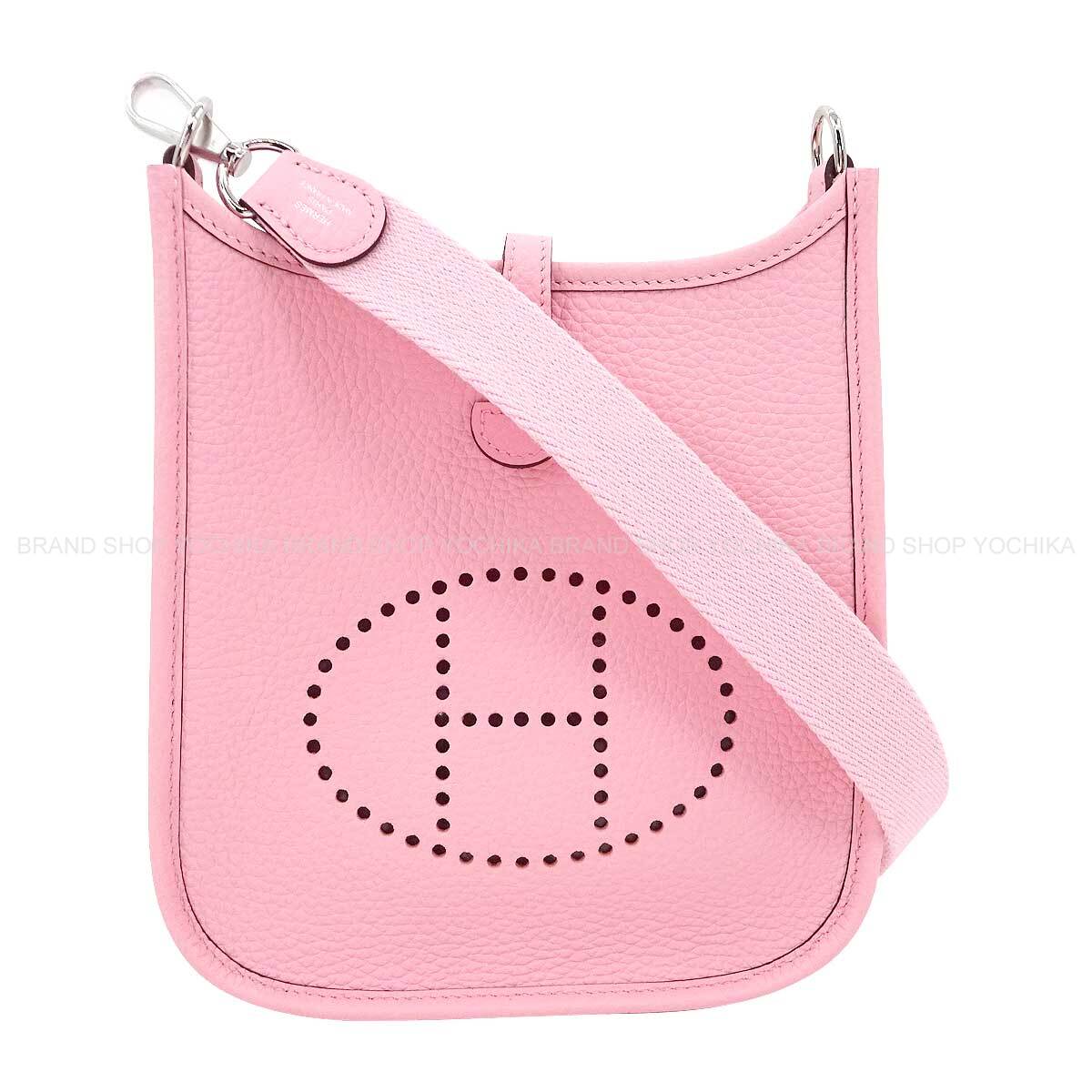 HERMES Shoulder bag Evelyne 16 TPM Rose Sakura Taurillon Clemence Silver HW Stamp K[EXCELLENT][Authentic]