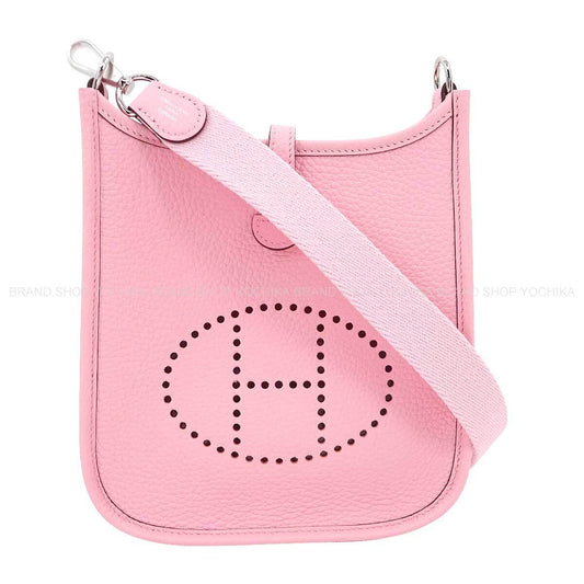 HERMES Shoulder bag Evelyne 16 TPM Rose Sakura Taurillon Clemence Silver HW Stamp K[EXCELLENT][Authentic]