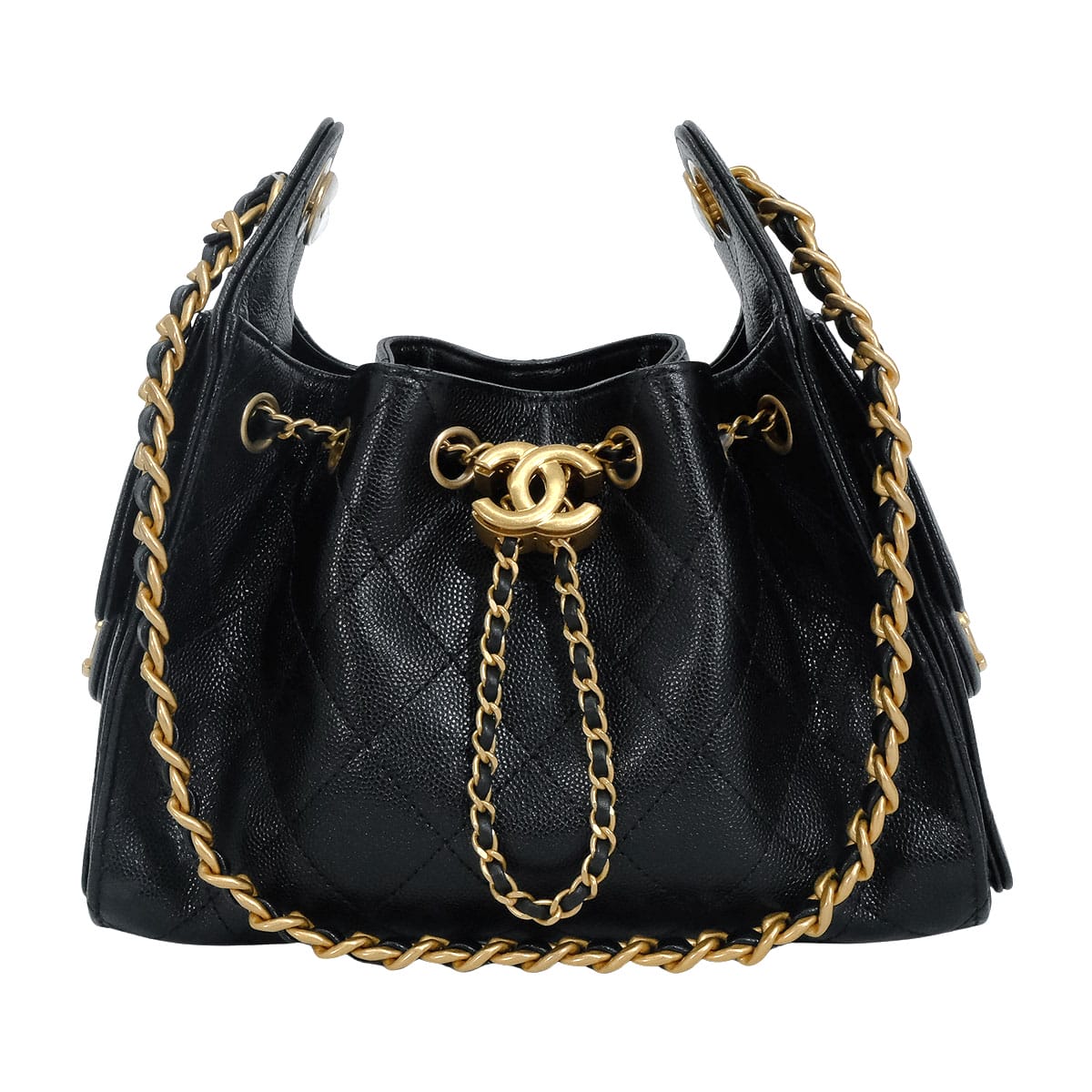 CHANEL Shoulder bag CHANEL 25 Matelasse Mini Chain Noir (Black) Graind Calf(Caviarskin) Antique Mat Gold HW AS5631[EXCELLENT][Authentic]