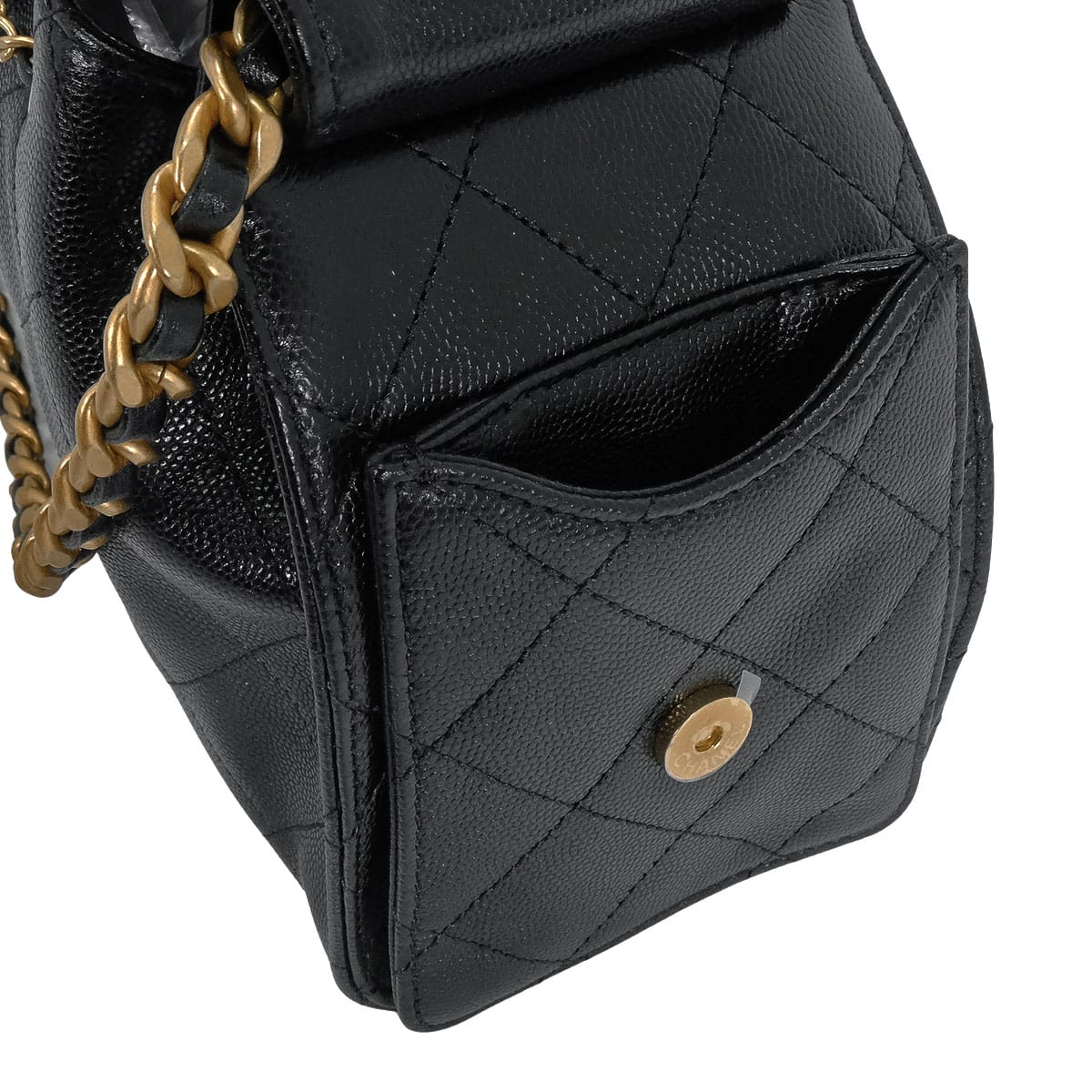 CHANEL Shoulder bag CHANEL 25 Matelasse Mini Chain Noir (Black) Graind Calf(Caviarskin) Antique Mat Gold HW AS5631[EXCELLENT][Authentic]