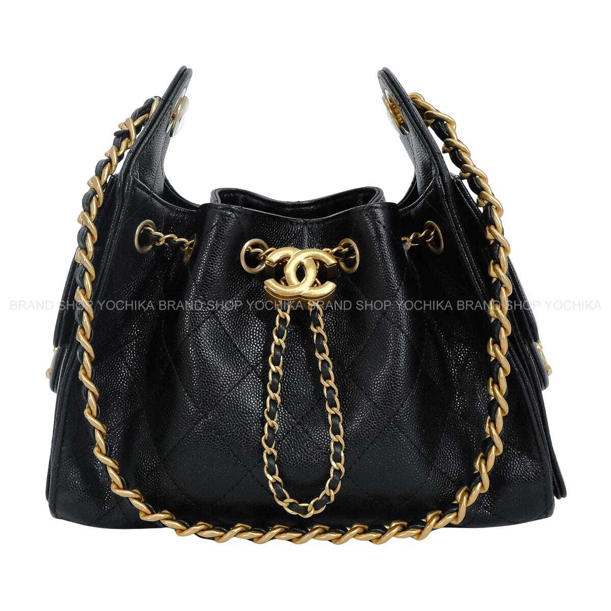 CHANEL Shoulder bag CHANEL 25 Matelasse Mini Chain Noir (Black) Graind Calf(Caviarskin) Antique Mat Gold HW AS5631[EXCELLENT][Authentic]