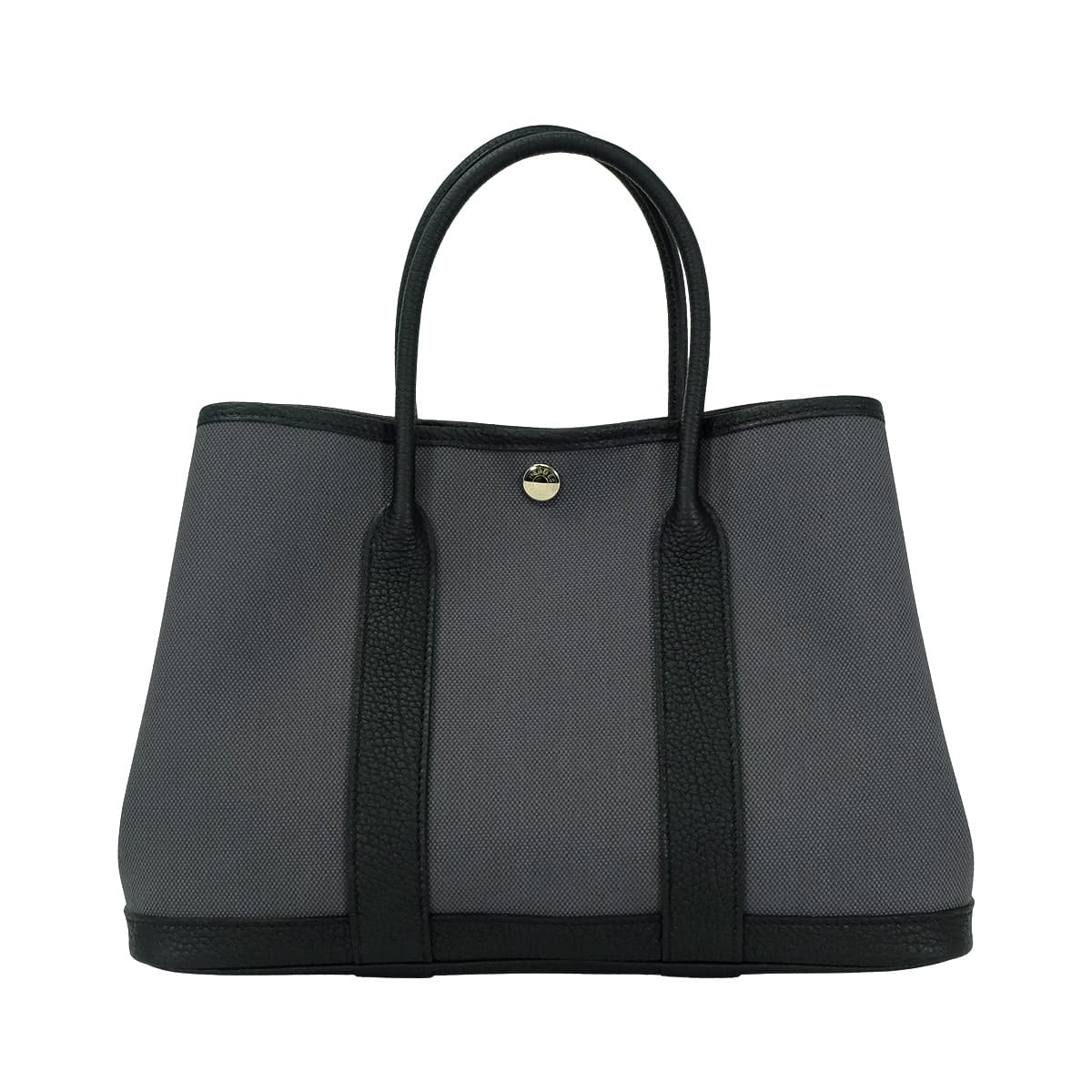 HERMES tote bag Garden Party 30 TPM Ardoise/Noir (Black) Toile officier/Veau Negonda Silver HW Stamp K[BRAND NEW][Authentic]