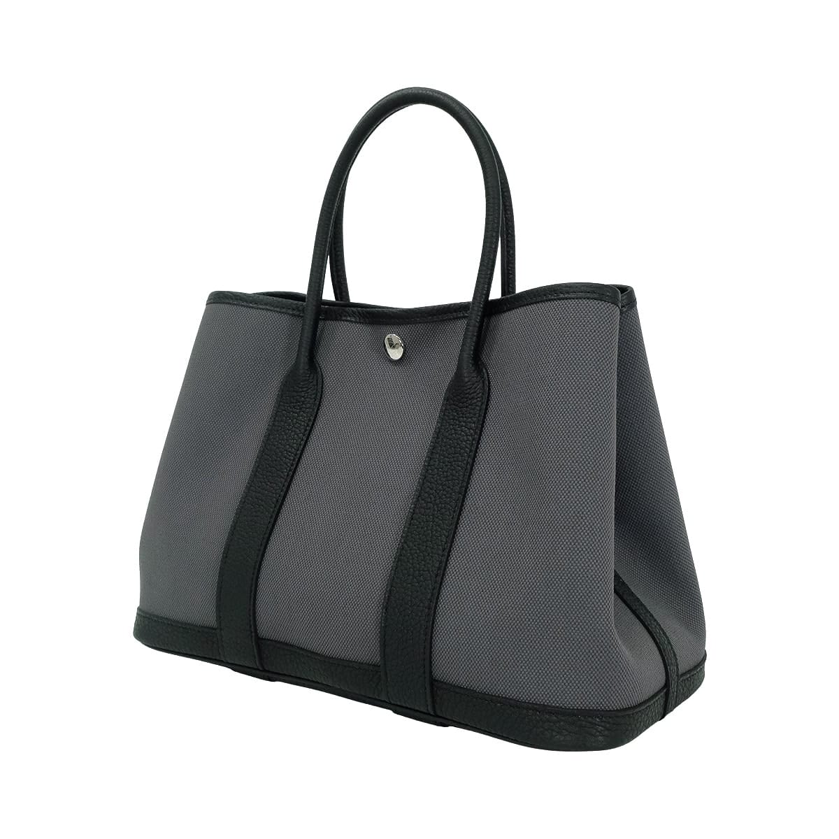 HERMES tote bag Garden Party 30 TPM Ardoise/Noir (Black) Toile officier/Veau Negonda Silver HW Stamp K[BRAND NEW][Authentic]