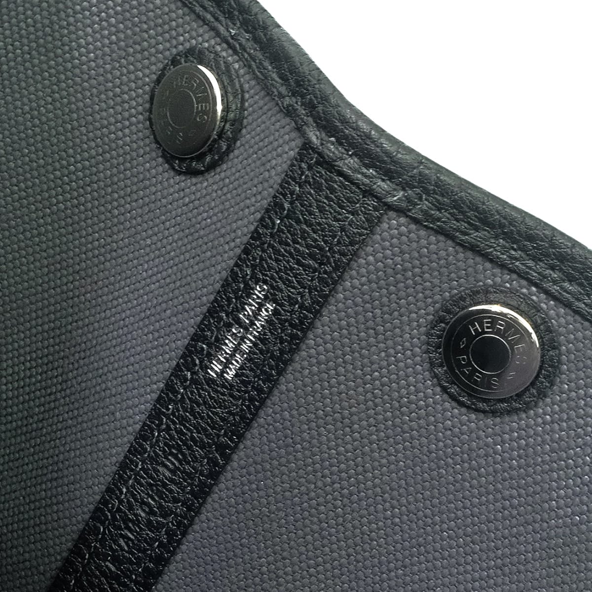 HERMES tote bag Garden Party 30 TPM Ardoise/Noir (Black) Toile officier/Veau Negonda Silver HW Stamp K[BRAND NEW][Authentic]