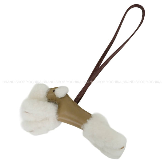 HERMES bag charm Buddy Dog Trench/Chocolat Mouton/Agneau Milo Stamp K[BRAND NEW][Authentic]