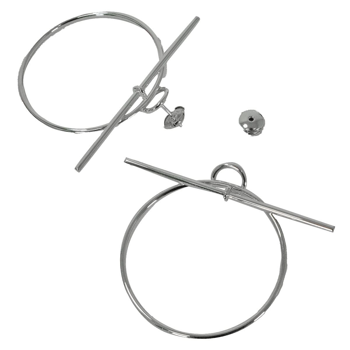 HERMES pierced earring Loop Echappee MM Silver Silver925 (SV925 Ag925) Silver HW[BRAND NEW][Authentic]