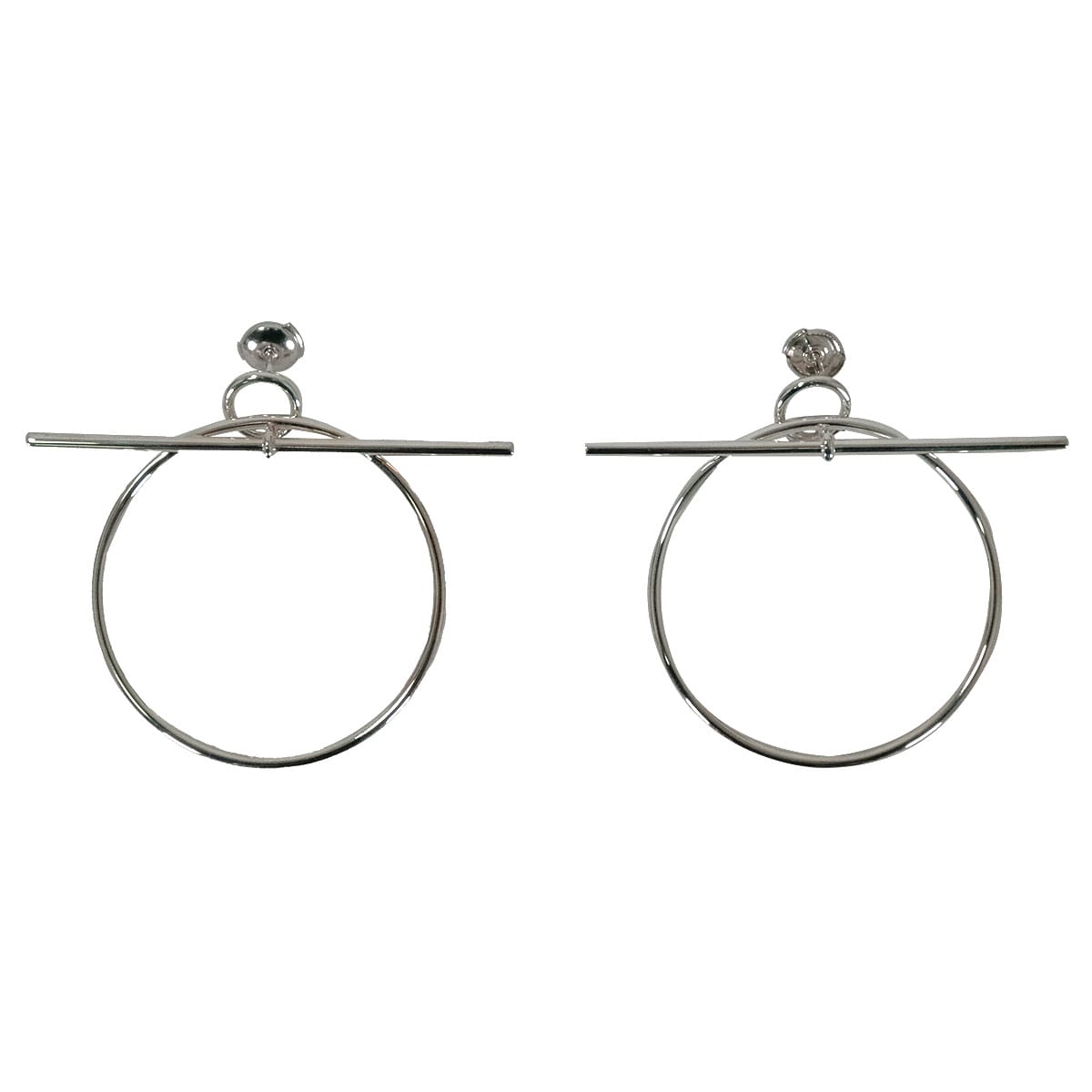 HERMES pierced earring Loop Echappee MM Silver Silver925 (SV925 Ag925) Silver HW[BRAND NEW][Authentic]