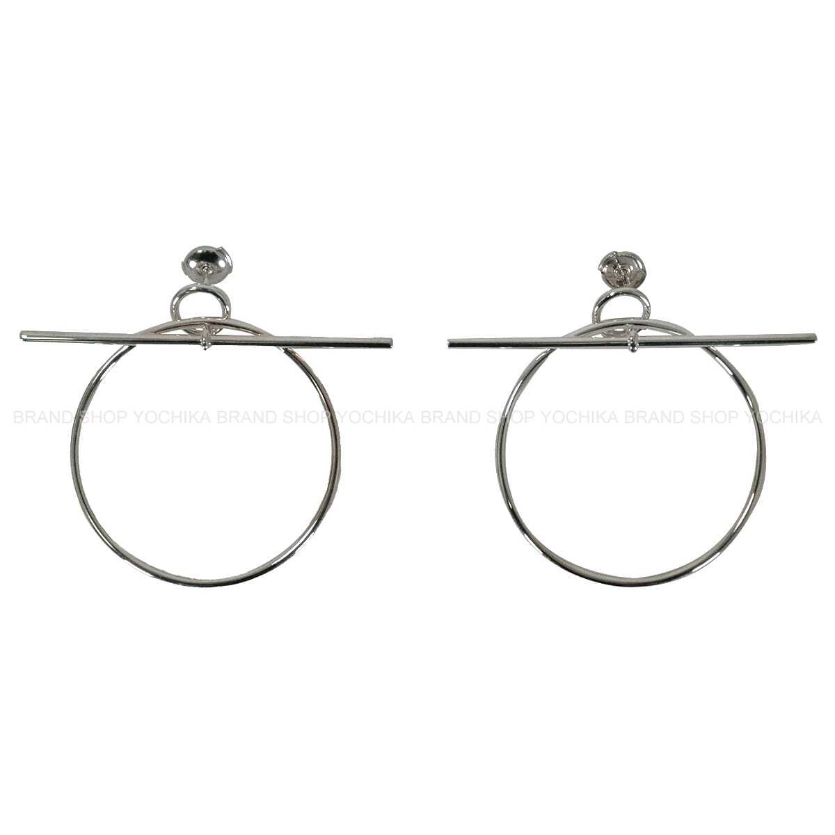 HERMES pierced earring Loop Echappee MM Silver Silver925 (SV925 Ag925) Silver HW[BRAND NEW][Authentic]