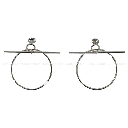 HERMES pierced earring Loop Echappee MM Silver Silver925 (SV925 Ag925) Silver HW[BRAND NEW][Authentic]