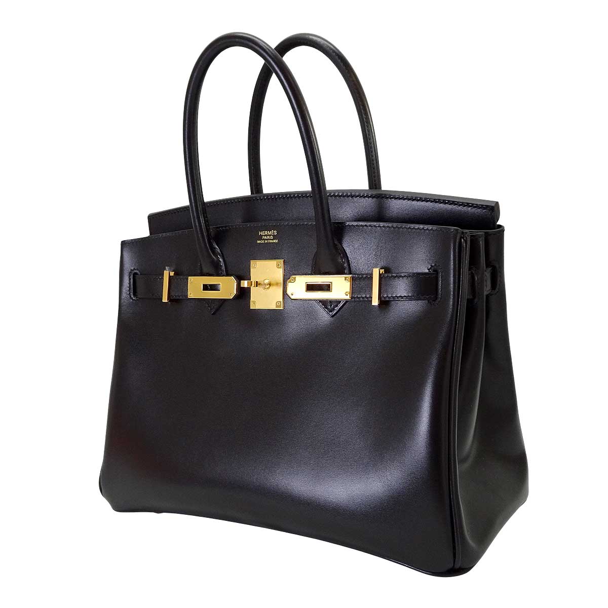HERMES Handbag Birkin30 Noir (Black) Box Calf Gold HW Stamp K[BRAND NEW][Authentic]