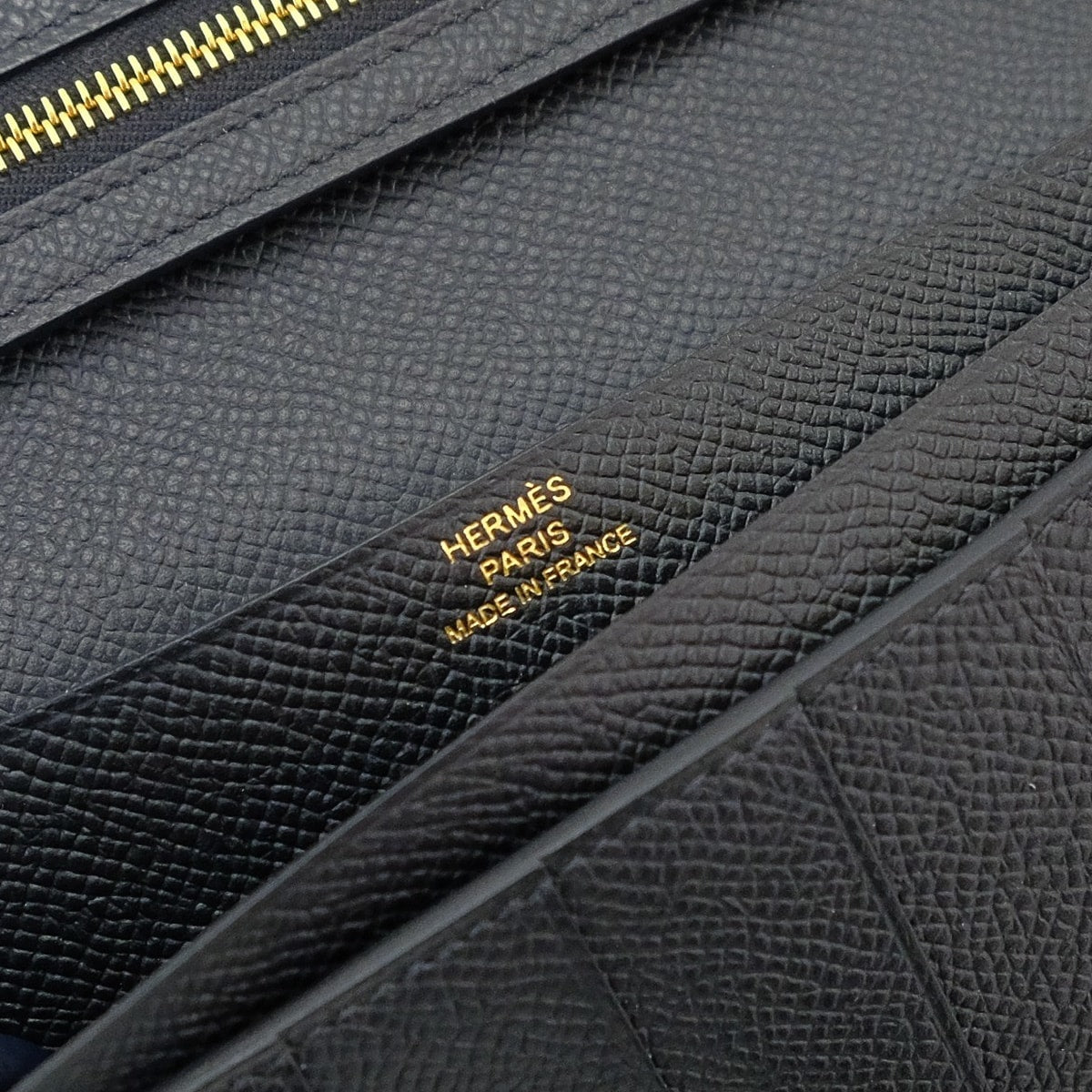 HERMES long wallet Bearn Soufflet Noir (Black) Veau Epsom Gold HW Stamp K[BRAND NEW][Authentic]