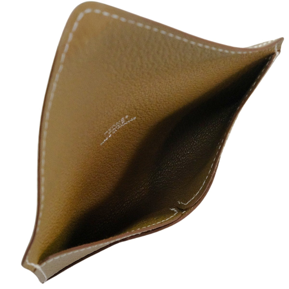 HERMES card holder Enveloppe MM Etoupe Chevre Mysore Stamp K H032790CA18[EXCELLENT][Authentic]