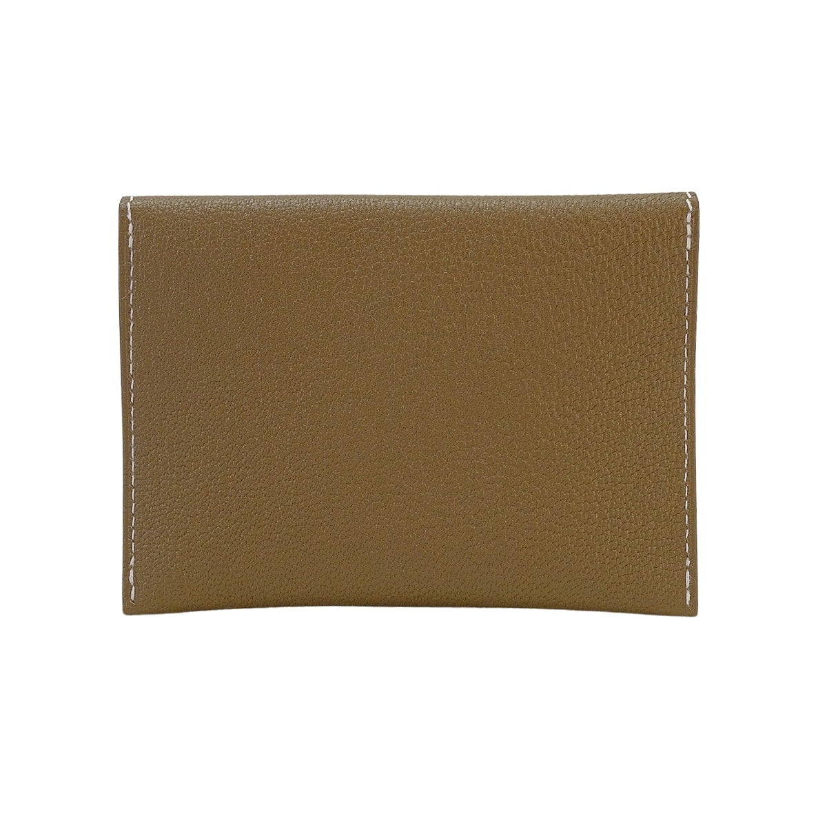 HERMES card holder Enveloppe MM Etoupe Chevre Mysore Stamp K H032790CA18[EXCELLENT][Authentic]