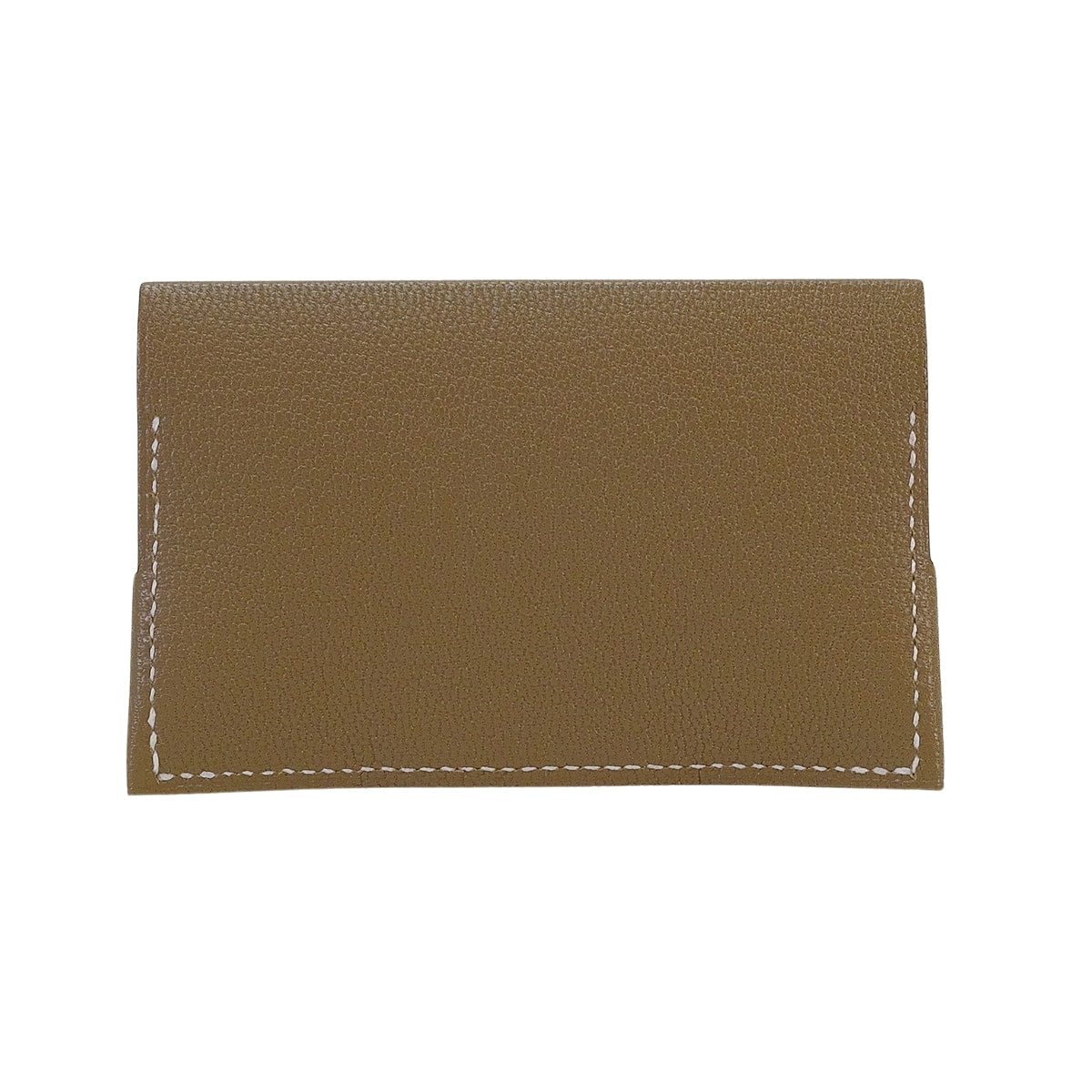 HERMES card holder COINS DE MALLE Etoupe Chevre Mysore Stamp K[EXCELLENT][Authentic]