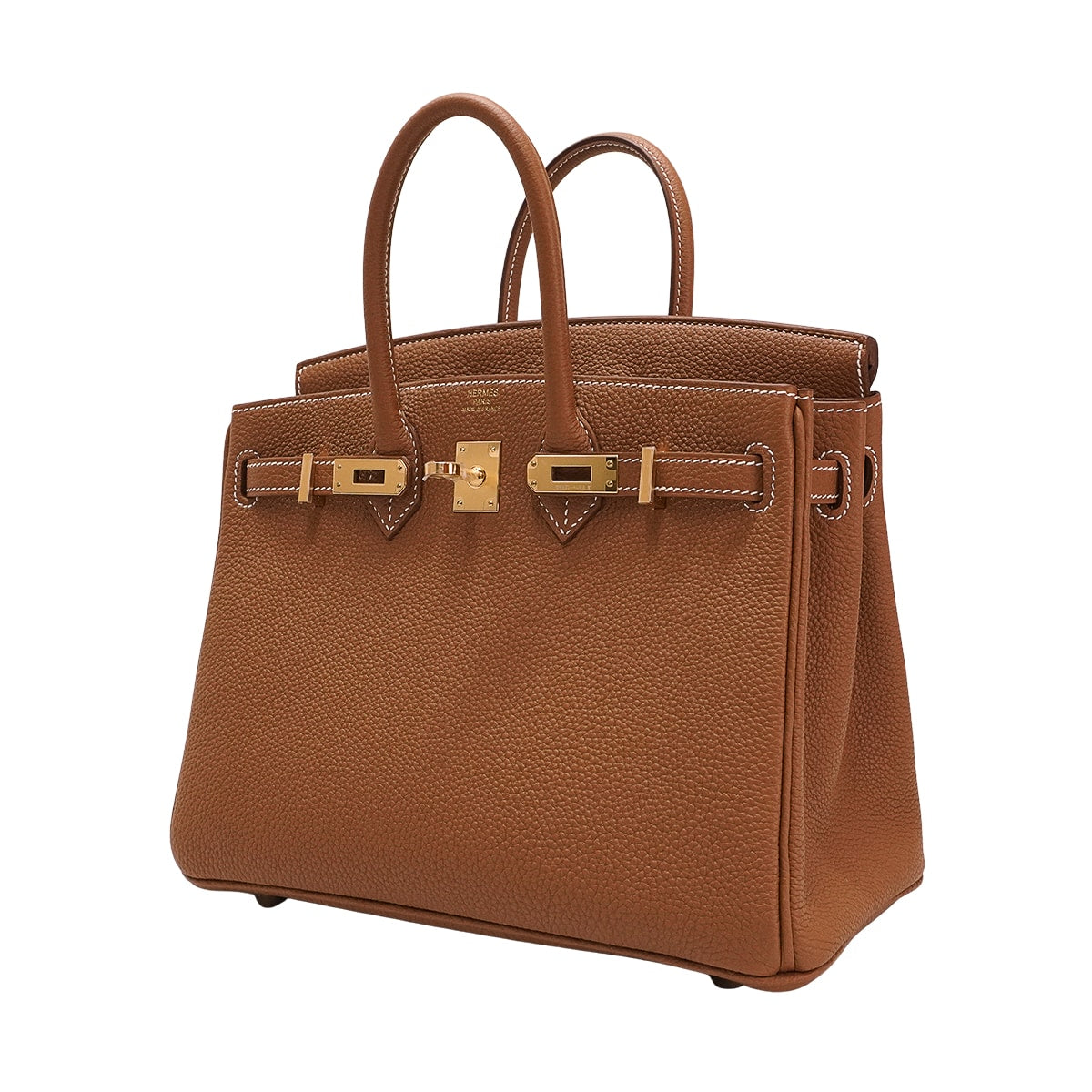 HERMES Handbag Birkin25 Gold Veau Togo Gold HW Stamp G[ALMOST NEW][Authentic]