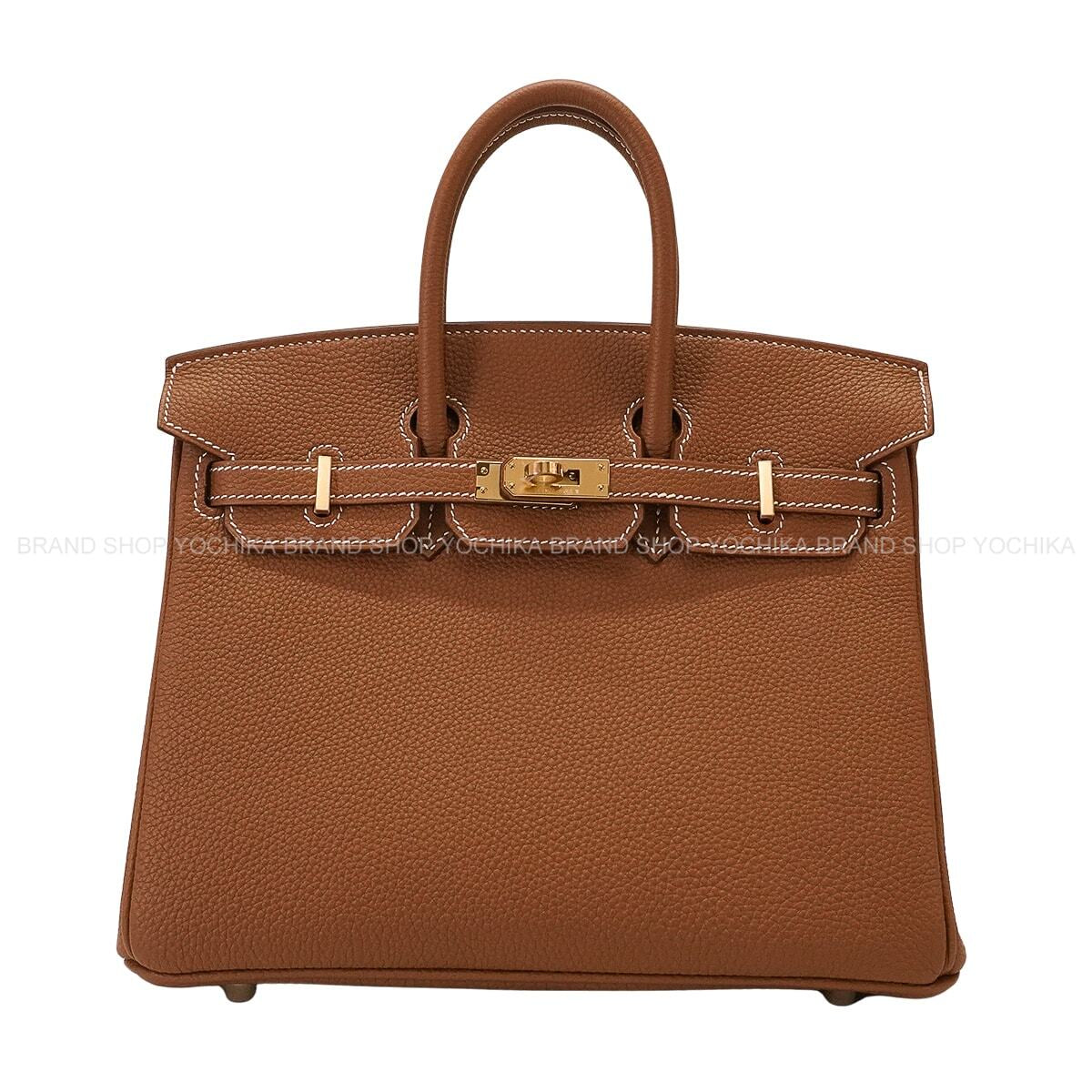 HERMES Handbag Birkin25 Gold Veau Togo Gold HW Stamp G[ALMOST NEW][Authentic]