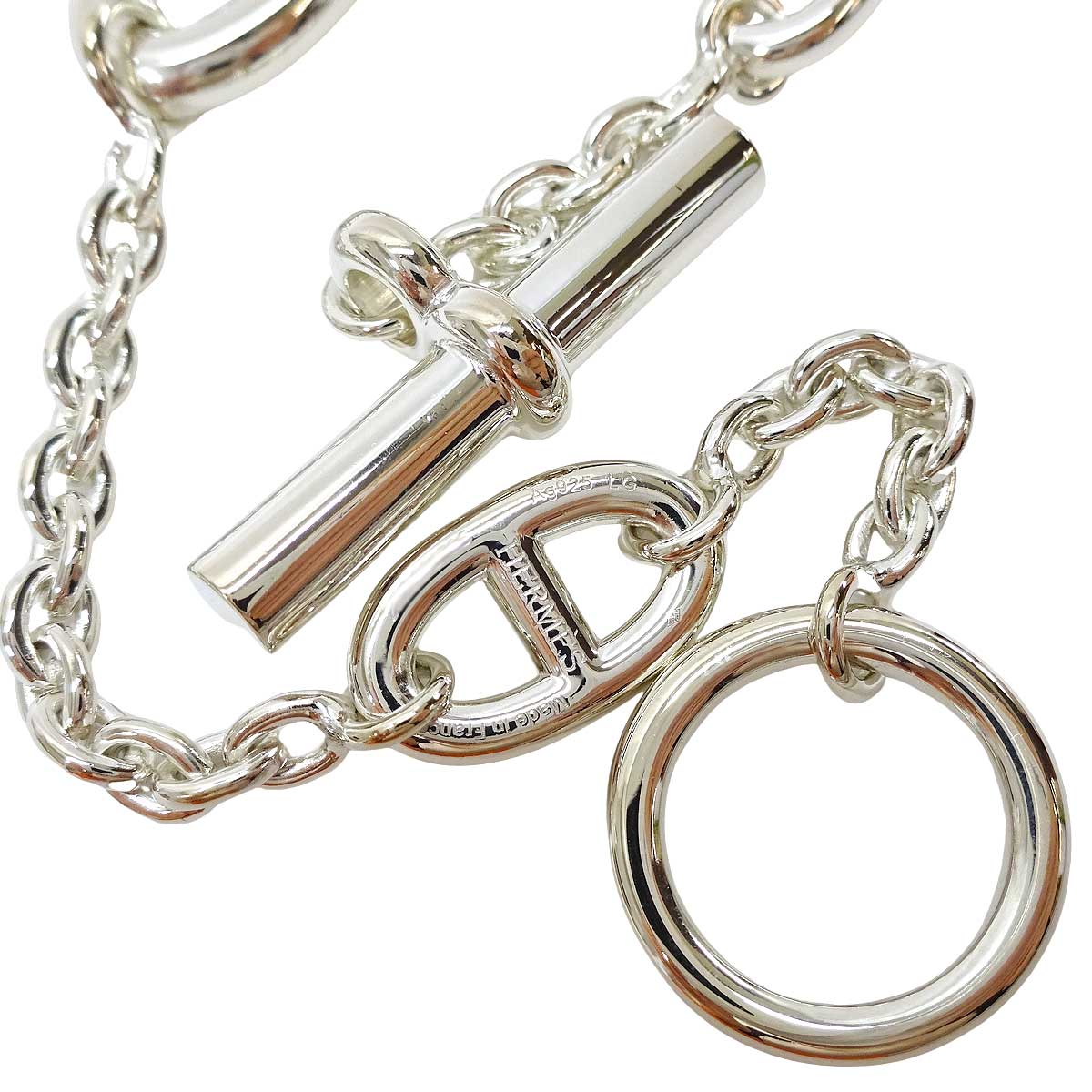 HERMES bracelet Chaine D'ancre Farandole #LG Silver Silver925 (SV925 Ag925)[EXCELLENT][Authentic]