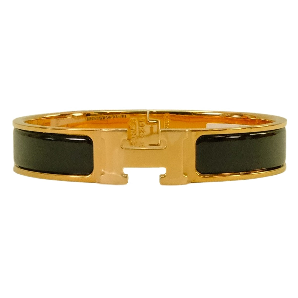 HERMES bracelet Bangle Clic H PM Noir (Black) Rosegold plated[BRAND NEW][Authentic]