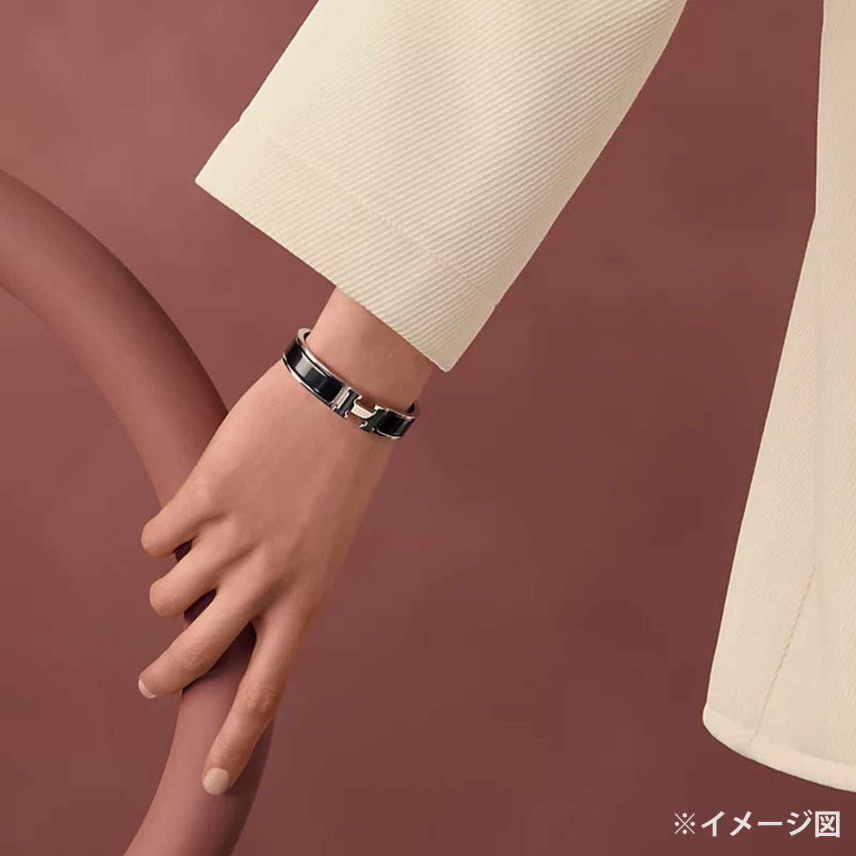 HERMES bracelet Clic H PM Bangle Noir (Black) Silver powdered palladium[BRAND NEW][Authentic]