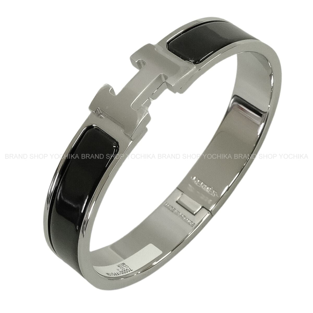 HERMES bracelet Clic H PM Bangle Noir (Black) Silver powdered palladium[BRAND NEW][Authentic]