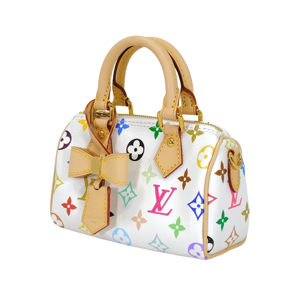 2025 Limited LOUIS VUITTON Shoulder bag LV x TM Takashi Murakami Nano Speedy Blanc (White)/Multicolor Monogram Canvas Gold HW M13391[EXCELLENT][Authentic]