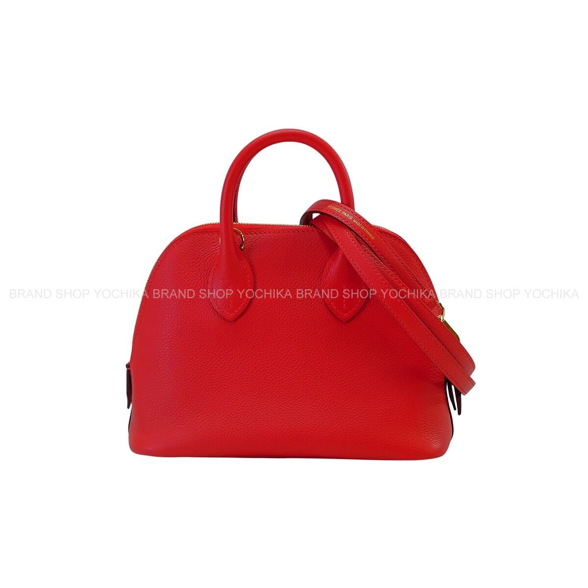 HERMES Shoulder bag Bolide 1923 20 mini Rouge Radieux Evercolor Gold HW Stamp K[BRAND NEW][Authentic]