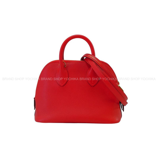 HERMES Shoulder bag Bolide 1923 20 mini Rouge Radieux Evercolor Gold HW Stamp K[BRAND NEW][Authentic]