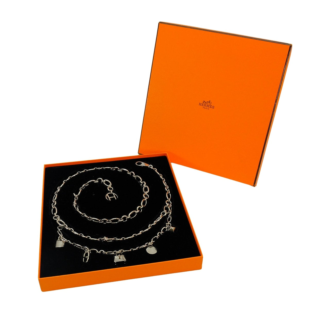 [Pre-loved] HERMES belt Chain Chaine Medor Studs Cadenas Chaine D'ancre Kelly Sellier Medor Silver Silver Plated Silver HW[LIKE NEW][Authentic]