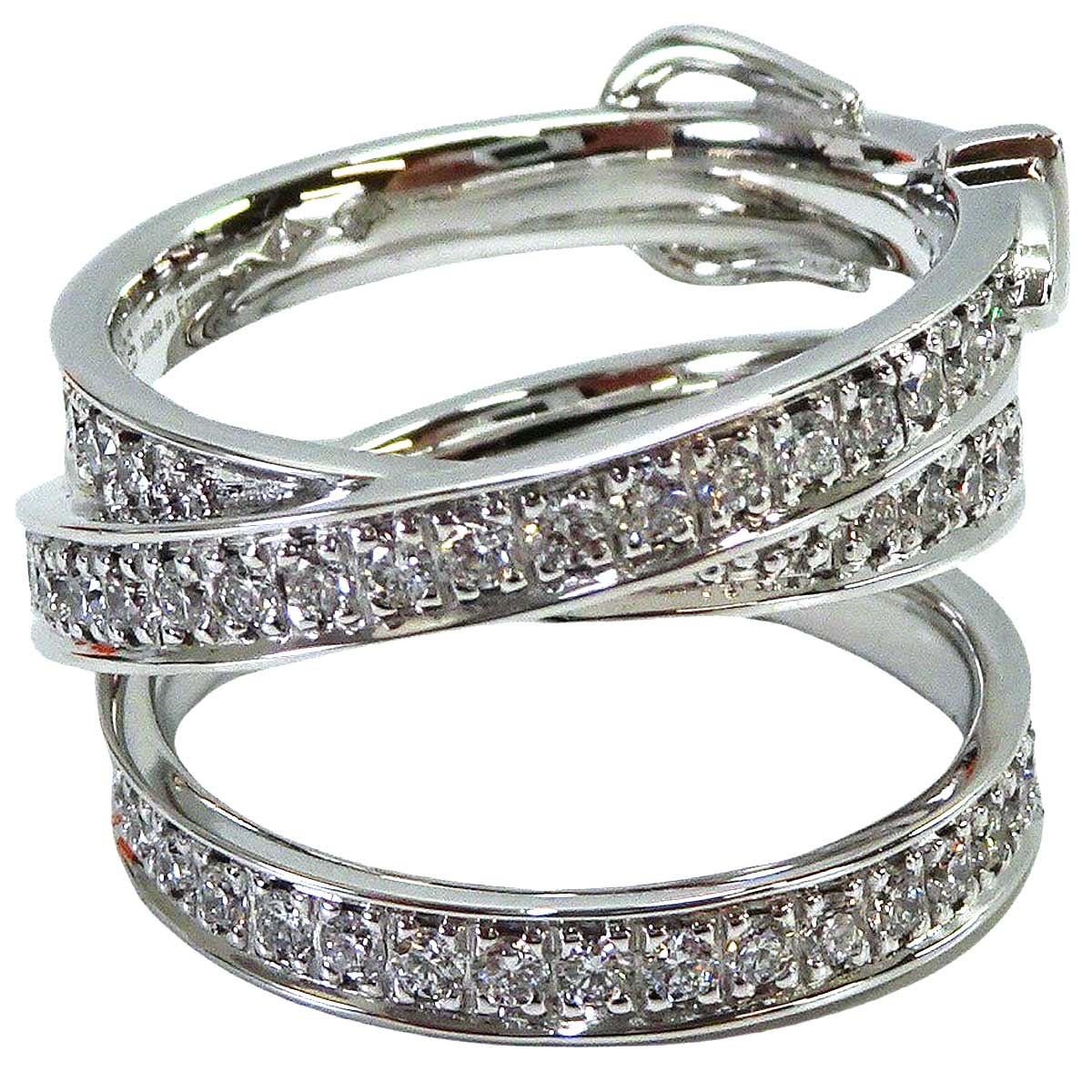 HERMES ring Etriviere GM Silver K18WG/Diamond #52 H124606B[EXCELLENT][Authentic]