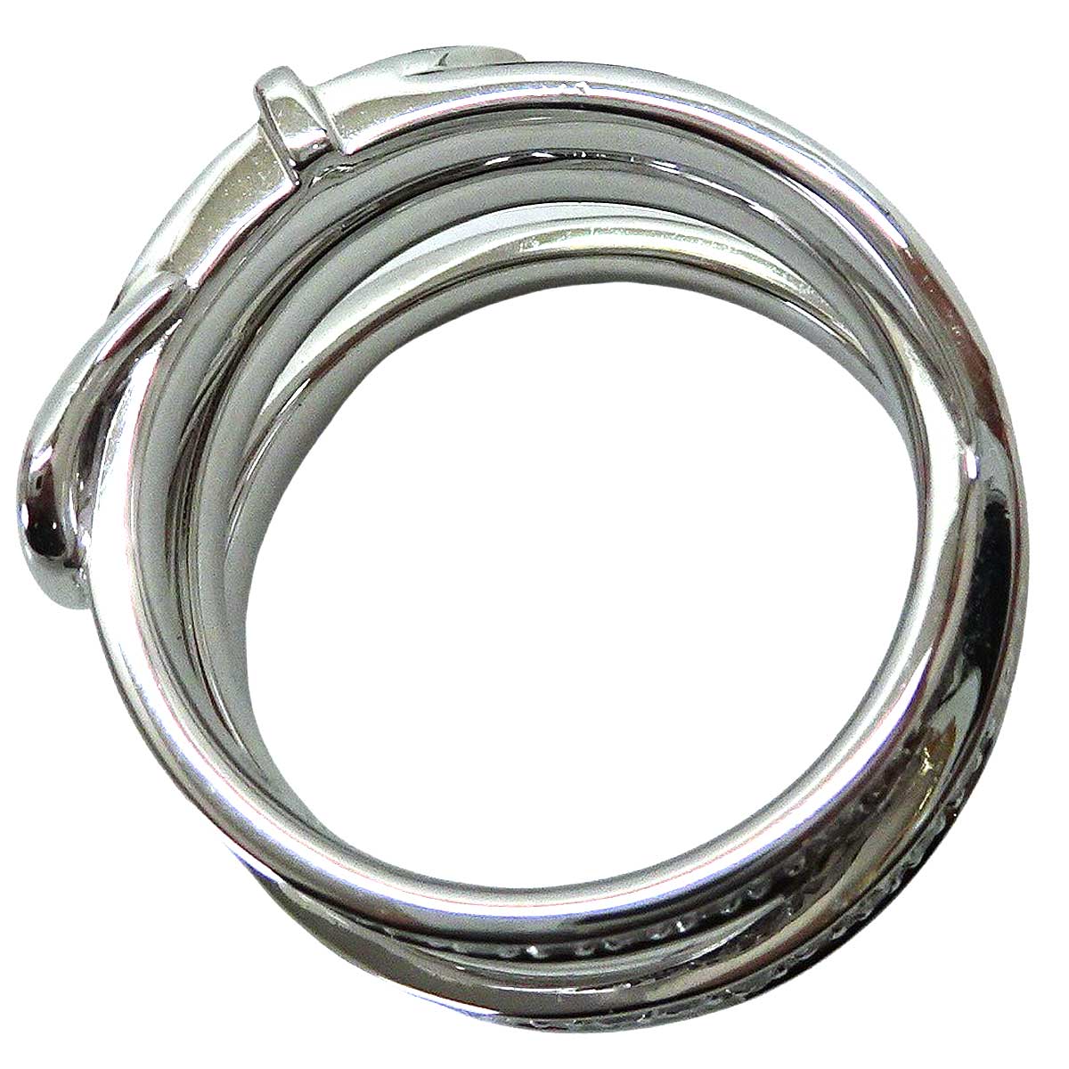 HERMES ring Etriviere GM Silver K18WG/Diamond #52 H124606B[EXCELLENT][Authentic]