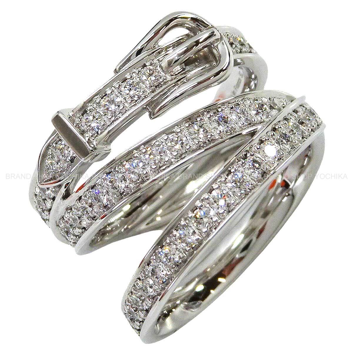 HERMES ring Etriviere GM Silver K18WG/Diamond #52 H124606B[EXCELLENT][Authentic]